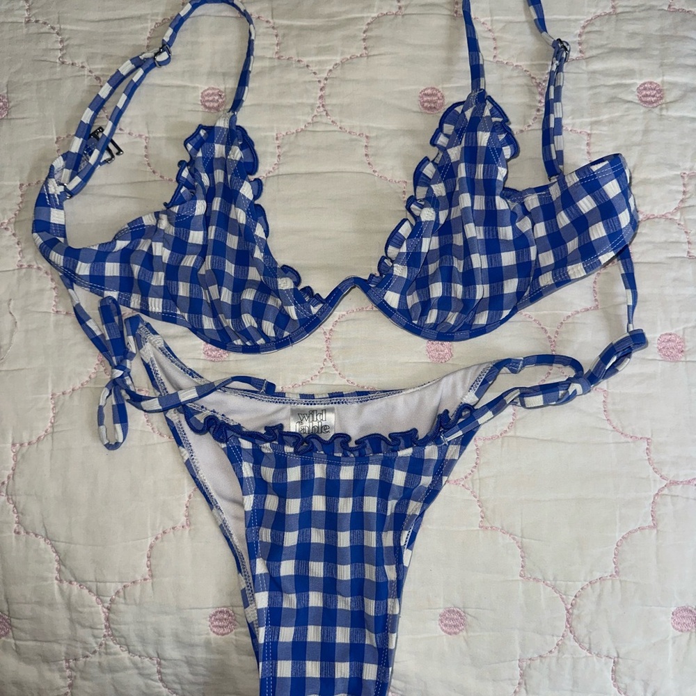 Wild Fable Blue Gingham Bikini
